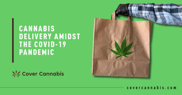 Delivery Man Holding Paper Bag - Banner Image for Cannabis Delivery Amidst The COVID-19 Pandemic Blog