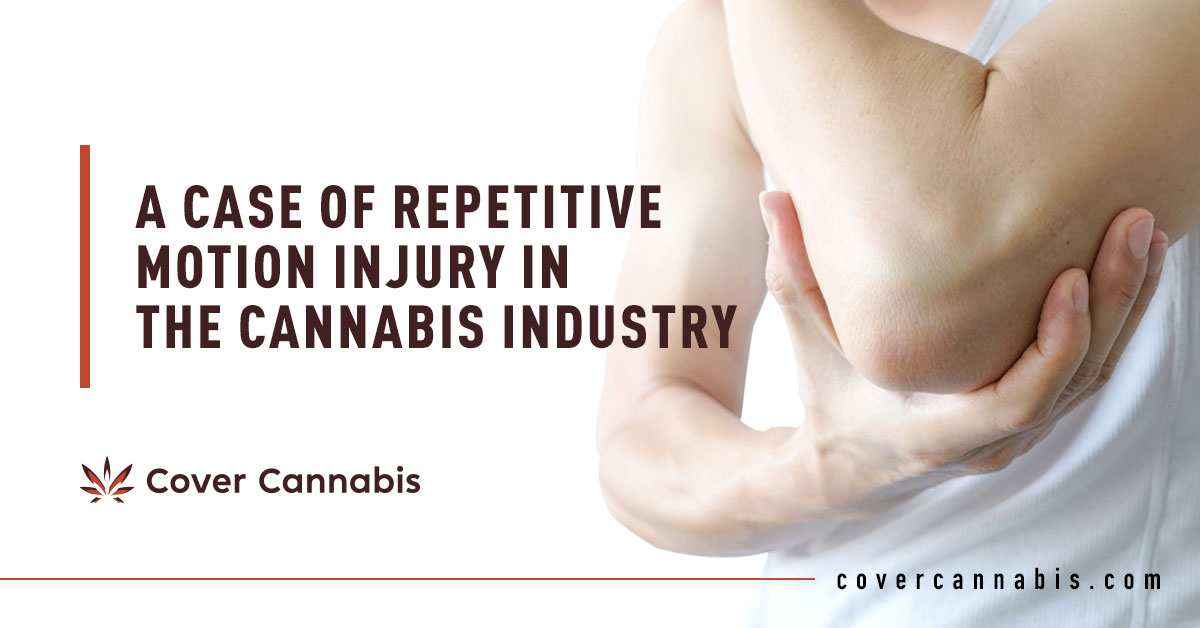 Man Holding His Elbow - Banner Image for A Case of Repetitive Motion Injury in the Cannabis Industry Blog